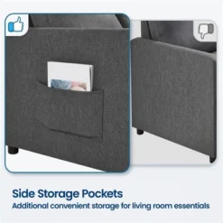 Yaheetech Convertible Sofa Loveseat With Pull-out Trundle Lounge-Dark Gray -Furniture GUEST 47026831 830d 4683 bbc4 ddd0dd2573c5