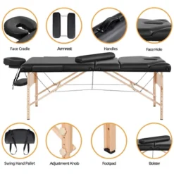 Yaheetech Professional Portable Massage Bed 3 Folding Massage Table With Backrest Black 9 Yaheetech Professional Portable Massage Bed 3 Folding Massage Table With Backrest Black -Furniture GUEST 477d6eee a3f3 49ab b809 1298dd6e1492