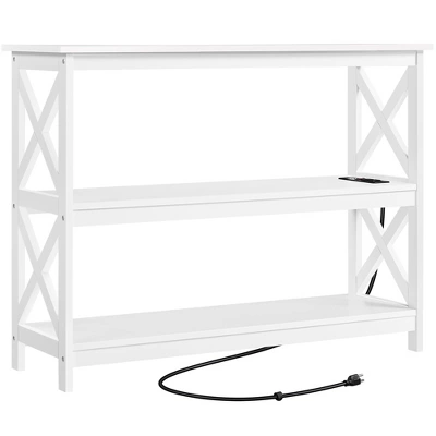 Yaheetech 3-Tier Wooden Console Table With Power Outlet Entryway Table 8 Yaheetech 3-Tier Wooden Console Table With Power Outlet Entryway Table - Image 8