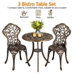 Yaheetech 3 Piece Outdoor Bistro Table Set -Furniture GUEST 48ccb21d b1f6 42fb bc06 e5dc11a9e726