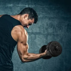 Yaheetech Adjustable 33lb Dumbbell Weight Set For Home Gym, Black