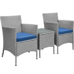 Yaheetech Wicker Rattan Coffee Table And Two Chairs Patio Conversation Set -Furniture GUEST 494b01fb 3e9b 449e b34f 95107b0bc175