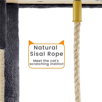 Yaheetech 72″ Height Cat Tree Cat Condos For Small/Medium Cats Dark Gray 8 Yaheetech 72″ Height Cat Tree Cat Condos For Small/Medium Cats Dark Gray - Image 8