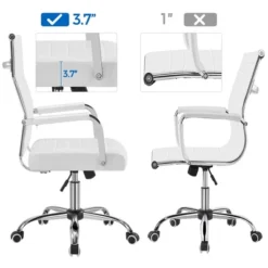 Yaheetech Modern Faux Leather Office Desk Chair -Furniture GUEST 4a3f1c2a 2a25 4f66 a285 648f0a8fcc6d