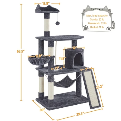 Yaheetech 63.5"H 4-Level Plush Cat Tree For Small/Medium Cats 2 Yaheetech 63.5"H 4-Level Plush Cat Tree For Small/Medium Cats - Image 2