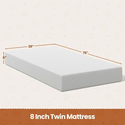 Yaheetech 8" Gel Memory Foam Mattress With Green Tea Scent, Cooling Tech, 3 Foam Layers 2 Yaheetech 8" Gel Memory Foam Mattress With Green Tea Scent, Cooling Tech, 3 Foam Layers - Image 2