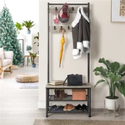 Yaheetech 73"H Metal Hall Tree With Shoe Storage Bench Coat Rack -Furniture GUEST 4b1a1797 2304 4914 a9ce 5032a2176f13