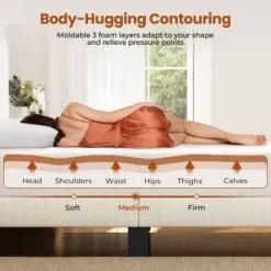 Yaheetech 10" Gel Memory Foam Mattress With Green Tea Scent, Cooling Tech, 3 Foam Layers 12 Yaheetech 10" Gel Memory Foam Mattress With Green Tea Scent, Cooling Tech, 3 Foam Layers -Furniture GUEST 4b55c237 baaa 4cd6 820b ba596c97d797 1