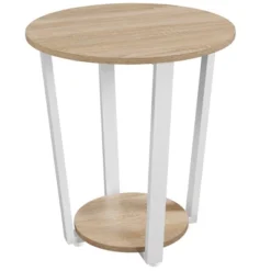 Yaheetech Industrial Side Table, Round Sofa Table With Storage Rack -Furniture GUEST 4b5b1665 e04d 4bf8 ae4f 89f1c9c7550c