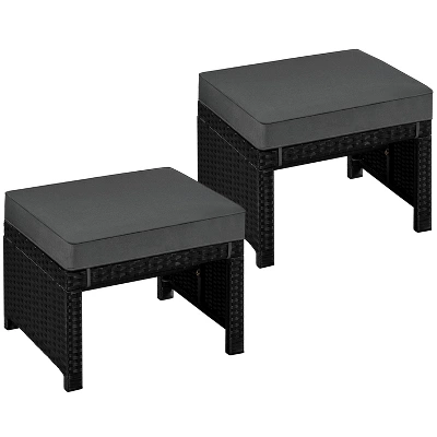 Yaheetech 2PCS Wicker Ottomans For Patio, Backyard 7 Yaheetech 2PCS Wicker Ottomans For Patio, Backyard - Image 7