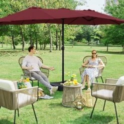 Yaheetech 13 Ft Outdoor Patio Umbrella With Crank