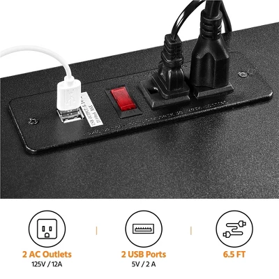 Yaheetech 3-Drawer Vintage File Cabinet With Socket And USB Charging Port Black/Rustic Brown 7 Yaheetech 3-Drawer Vintage File Cabinet With Socket And USB Charging Port Black/Rustic Brown - Image 7