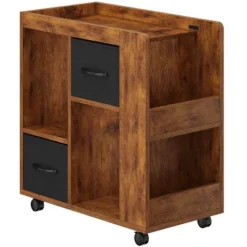 Yaheetech Modern Rolling End Table Side Table With 2 Foldable Fabric Drawers, Magazine Racks For Living Room -Furniture GUEST 4d4a4e63 2324 4200 9b24 583fe25f7cc9