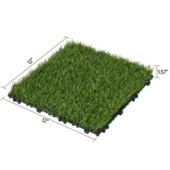 Yaheetech Artificial Grass 27PCS Indoor Outdoor Flooring Decor, Green