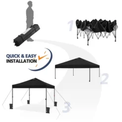 Yaheetech 10×10 FT Portable Pop Up Canopy Tent With Roller Bag -Furniture GUEST 4d75048e bb61 4732 9ed3 39b1826652c5