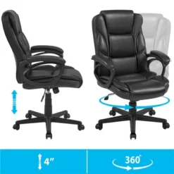 Yaheetech PU Leather Height Adjustable Office Chair With High Back,Black -Furniture GUEST 4dcbbe2a 7bb2 4d4b a38f 1f452e72b9aa