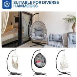 Yaheetech C-stand For Hanging Hammock Chair, Black 9 Yaheetech C-stand For Hanging Hammock Chair, Black -Furniture GUEST 4de1f4ad fe6d 445f bf9c db8f98de7ebd