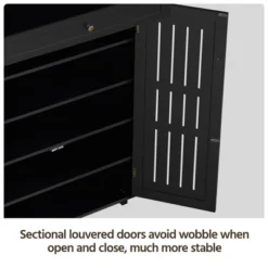 Yaheetech Adjustable 5-Tier Shoe Storage Cabinet With Louvered Door, Black -Furniture GUEST 4e0c7b96 9464 46bf b5d7 766cc8b18fe1