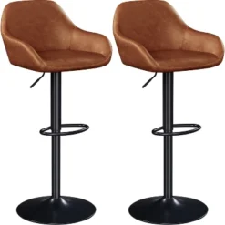 Yaheetech 2pcs Upholstered Height Adjustable Swivel Bar Stools Set -Furniture GUEST 4ee57869 686a 4213 abc6 fd1a3c0e023e