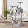 Yaheetech 59"H 4-Level Plush Cat Tree With Condos - Light Gray