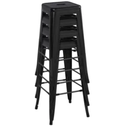 Yaheetech Set Of 4 Metal Backless Counter Height Bar Stools Stackable Chairs -Furniture GUEST 509d73d4 b06f 4177 8725 49b2c78d6658