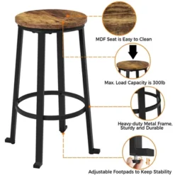 Yaheetech 26" H Pub Height Stools With Metal Frame Backless Barstools Set Of 2 -Furniture GUEST 5226bc1e 434d 4311 981f 371fc294e066