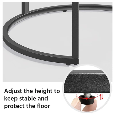 Yaheetech Round Nesting End Table Set With Metal Frame And Glass Top For Living Room 6 Yaheetech Round Nesting End Table Set With Metal Frame And Glass Top For Living Room - Image 6