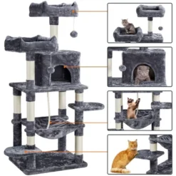 Yaheetech 59" Large Cat Tower With Plush Perch 11 Yaheetech 59" Large Cat Tower With Plush Perch -Furniture GUEST 52787ec5 90cc 4c11 b6b2 6274af0a5251