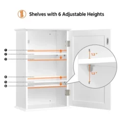 Yaheetech 3 Tier Wall Mounted Storage Cabinet With Adjustable Shelf -Furniture GUEST 5302cf56 368c 49f9 ab49 c5b4e2189ac6