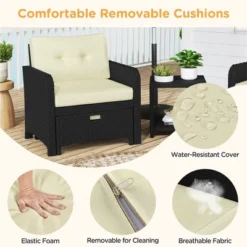 Yaheetech 5-Piece Patio Furniture Set With Cushions & Pillows For Backyard, Porch, Garden -Furniture GUEST 533883e8 7577 4ced 9381 d8e5d2a4cdeb