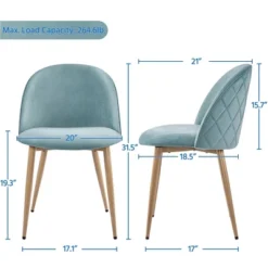 Yaheetech Pack Of 2 Velvet Dining Chairs With Backrest Metal Legs For Kitchen Dining Room 13 Yaheetech Pack Of 2 Velvet Dining Chairs With Backrest Metal Legs For Kitchen Dining Room -Furniture GUEST 54036a70 28fc 4dd1 8f72 ae67c593d697