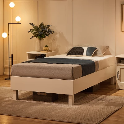 Yaheetech Wooden Bed Frame With Wood Slat Support 1 Yaheetech Wooden Bed Frame With Wood Slat Support