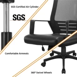 Yaheetech Adjustable Office Chair Midback Computer Chair With Lumbar Support -Furniture GUEST 55072d88 1d19 498d b215 057783870ea2