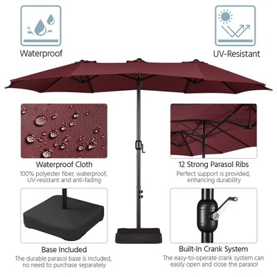 Yaheetech 13 Ft Outdoor Patio Umbrella With Crank 3 Yaheetech 13 Ft Outdoor Patio Umbrella With Crank - Image 3