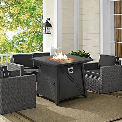 Yaheetech 28'' Propane Gas Fire Pit With Lid And Iron Tabletop 7 Yaheetech 28'' Propane Gas Fire Pit With Lid And Iron Tabletop - Image 7