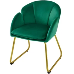 Yaheetech Velvet Armchair Accent Chair With Metal Legs For Living Room/Bedroom -Furniture GUEST 569e4ed9 806f 4b2f 82f1 d7a08d0df40d