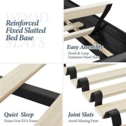 Yaheetech Upholstered Bed Frame With Button-Tufted Headboard -Furniture GUEST 56bdce78 d75e 4e82 8cee a4d6f0aab81b