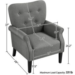 Yaheetech Fabrics Upholstered Accent Chair Arm Chair For Living Room -Furniture GUEST 57178f0c 1190 436d b64c ac40b21c8218