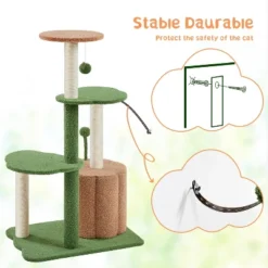 Yaheetech 42" H Cat Tree Cat Tower For Indoor Cats , Green/Brown -Furniture GUEST 57b47d06 3e8e 44e5 9a34 5f24e0ff88c1