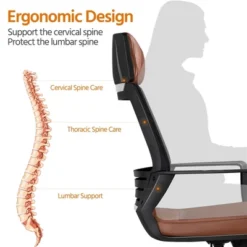 Yaheetech Ergonomic Mesh Office Chair Height Adjustable Computer Chair, Brown -Furniture GUEST 57db420f b465 465c aa1b e2c96f6facdc