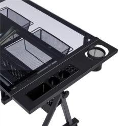 Yaheetech Adjustable Glass Drafting Table & Stool Set Black -Furniture GUEST 58eb5473 cc4d 4513 83ed 91d94237fa6c