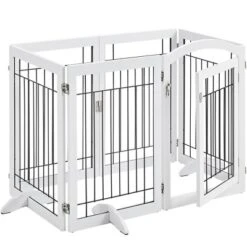 Yaheetech 32″ H Pet Gate With Wood And Wire For Doorway -Furniture GUEST 597dce89 1ca3 4f43 8d93 121f4db12bca