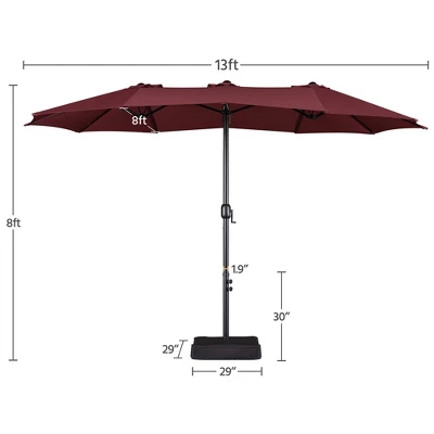 Yaheetech 13 Ft Outdoor Patio Umbrella With Crank 2 Yaheetech 13 Ft Outdoor Patio Umbrella With Crank - Image 2