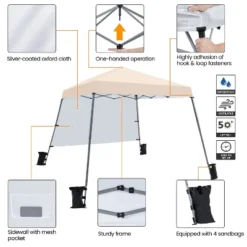 Yaheetech 10x10ft Pop-Up Canopy With Sun Shade Wall Backpack Bag For Camping -Furniture GUEST 5a895cb4 005f 4deb b676 c32d5e1f05d2