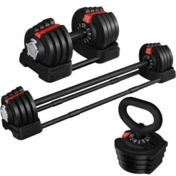Yaheetech Quick-Adjust Dumbbell Weight Set With Anti-Slip Handle For Home Gym -Furniture GUEST 5b74b766 6c59 4686 8eaa 5c03efba7cd6