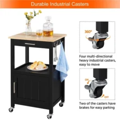 Yaheetech Rolling Kitchen Island Trolley Cart With Open Shelf And Storage Cabinet 12 Yaheetech Rolling Kitchen Island Trolley Cart With Open Shelf And Storage Cabinet -Furniture GUEST 5bb9e9fa 5a94 42c7 b5cd 4cb2c03d9ab4