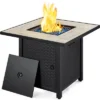 Yaheetech Gas Fire Pit Table Square With Ceramic Tabletop Outdoor