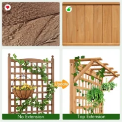 Yaheetech 72"H Wood Planter Raised Bed With Trellis Light Brown -Furniture GUEST 5cbdf61e 7c9e 4406 b5bf 1b7bebfc3cde