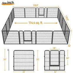 Yaheetech Heavy Duty 16 Panel Pet Playpen Dog Exercise Pen Black 7 Yaheetech Heavy Duty 16 Panel Pet Playpen Dog Exercise Pen Black -Furniture GUEST 5d56103b e6c9 42c0 a91b 8db895b340d2