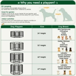 Yaheetech 8 Panels Dog Playpen Panels Metal Pet Playpen, Black -Furniture GUEST 5dbe293e feff 46ee 9ee0 f1dd1c360480